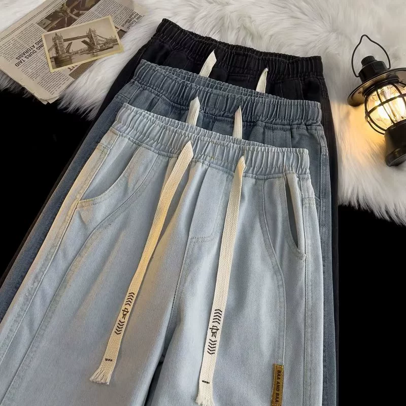 Джинсы Мужская весна новая мода 2025 прилив бренда American High Street Свободные прямые повседневные широкие ножки длинные брюки