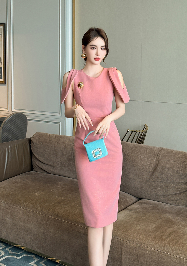 Đầm ôm body nữ phong cách OL công sở, thiết kế tôn dáng, phù hợp dịp trang trọng — Màu ngỗng chi tiết 13