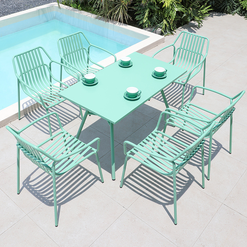 Outdoor Tables and Chairs Courtyard Internet Celebration Milk Tea Shop Cafe Commercial Outdoor Garden Terrace Balcony Leisure Tables and Chairs