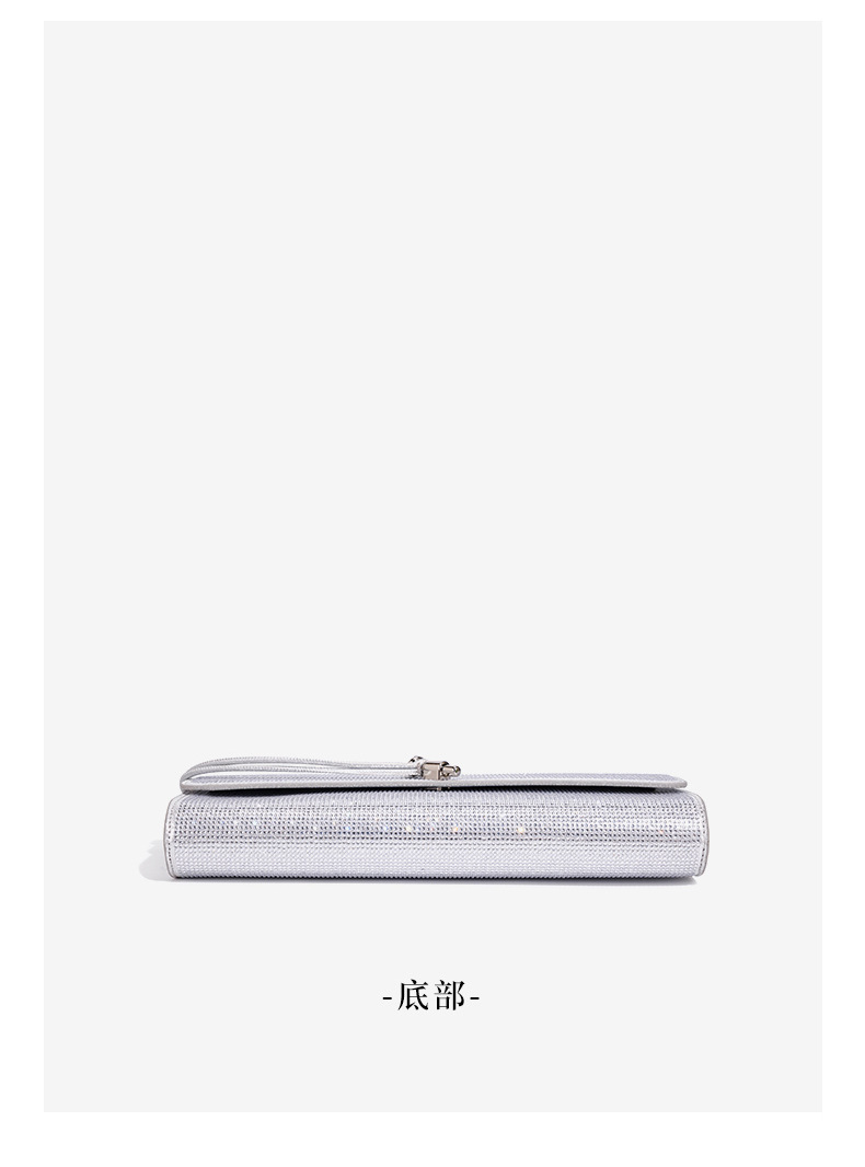 Trendige Diamant-Baguette-Abendtasche, Exquisite Horizontale Crossbody-Handtasche, Lange Geldbörse & Handytasche, Einschultrige Damenhandtasche – Detail 19