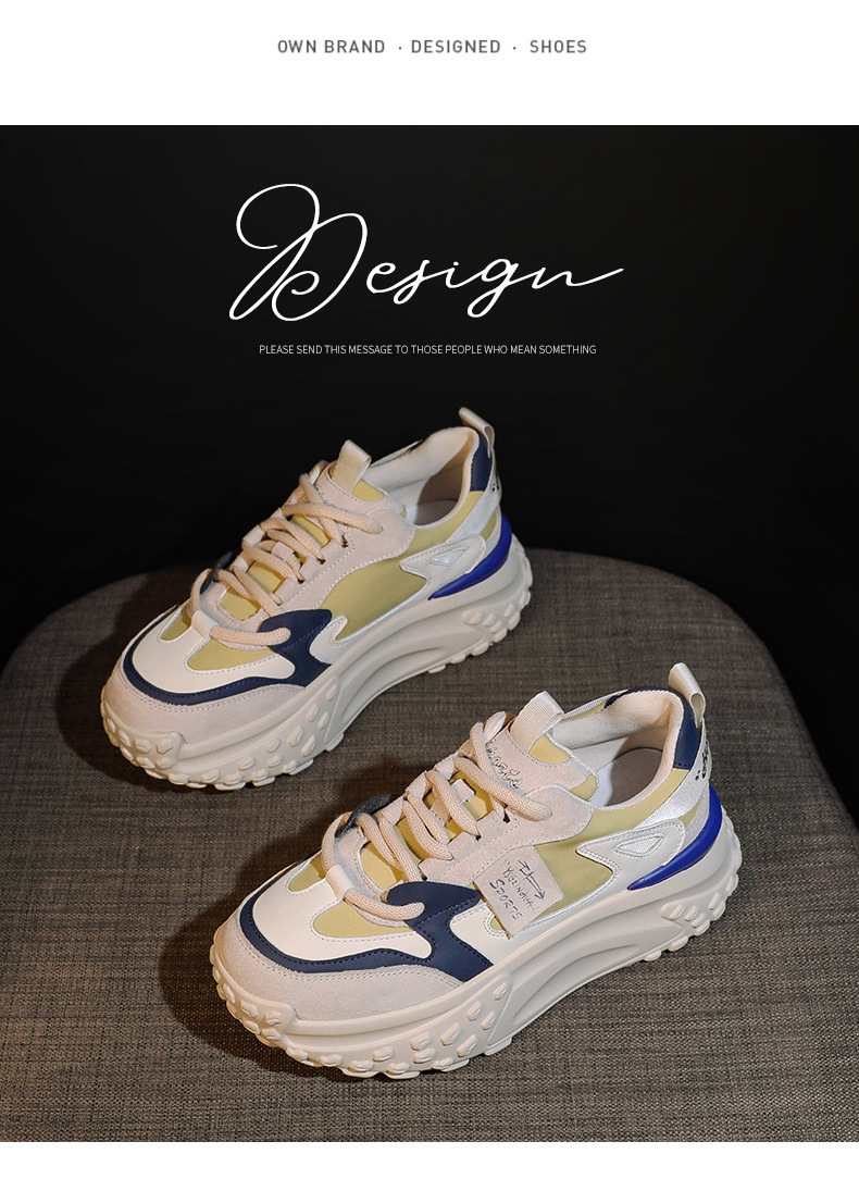 Kleine weiße Schuhe mit dicken Sohlen für Damen im Frühjahr 2023, neue Studenten-All-Match-Casual-Sport-Papa-Schuhe, farblich passende Forrest Gump-Schuhe_voghion.com