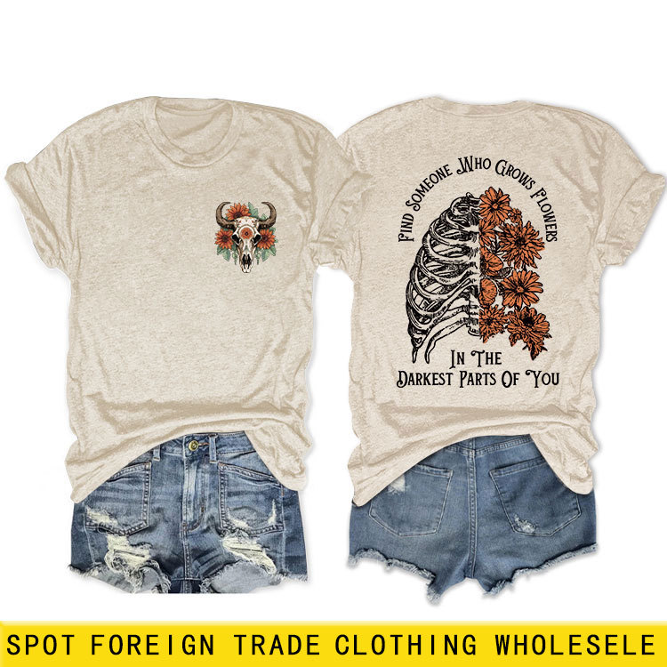 find someone who亚马逊ebay独立站个性时髦女士圆领短袖T恤批发