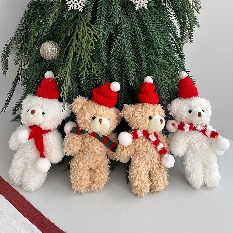 クリスマスかわいいぬいぐるみペンダントテディベアケーキデコレーションオーナメントクリスマススカーフクマクリスマスイブギフト|undefined