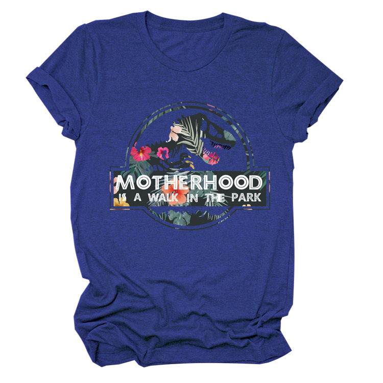 La maternidad es un paseo por el parque Amazon más tamaño cuello redondo Carta europea y americana camisa de manga corta