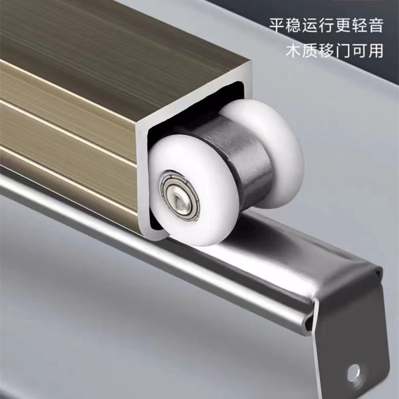 Kitchen Hanging Rail Sliding Door Track with Pulley Glass Sliding Door Guide Rail Full Set of Accessories Track Silent Pulley Kitchen Hanging Rail Sliding Door Track with Pulley Glass Sliding Door Guide Rail Full Set of Accessories Track Silent Pulley