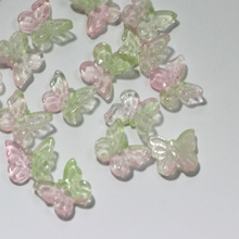 4ZC国产琉璃蝴蝶 立体11mm散珠diy手工材料发簪渐变珠子饰品配件