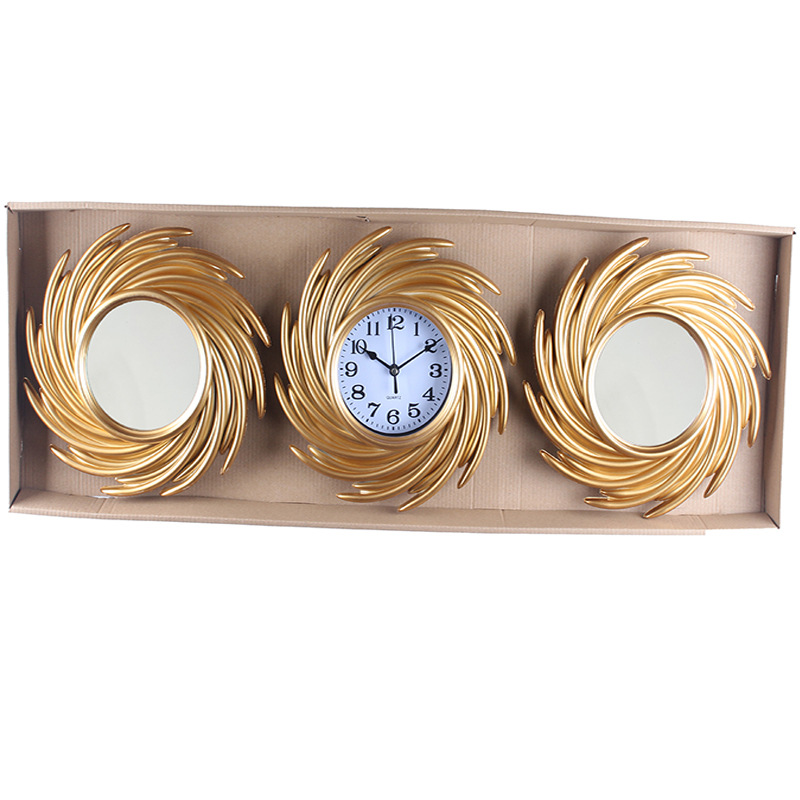 Reloj de pared europeo/americano moderno simple, reloj triple decorativo, reloj de cuarzo creativo de moda para sala/comedor