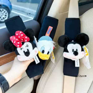 Car Seat Belt Shoulder Pads Creative Car-Mounted Cute Mickey and Minnie Gear Handle Cover Decorative Safety Belt Protective Cover for Women