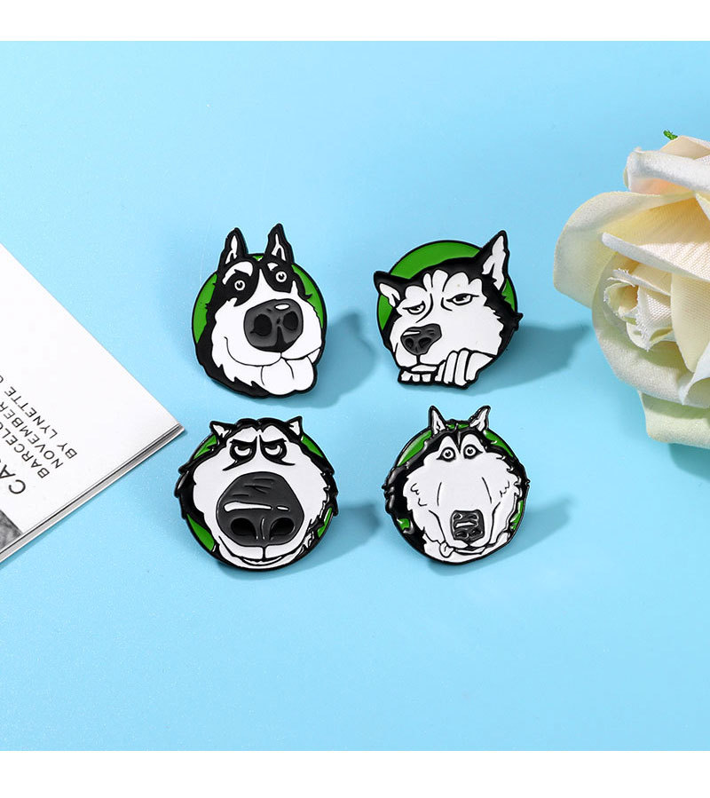 Husky, Dog Pattern Cute Pin Husky Dog Zinc Alloy Enamel Unisex Brooches