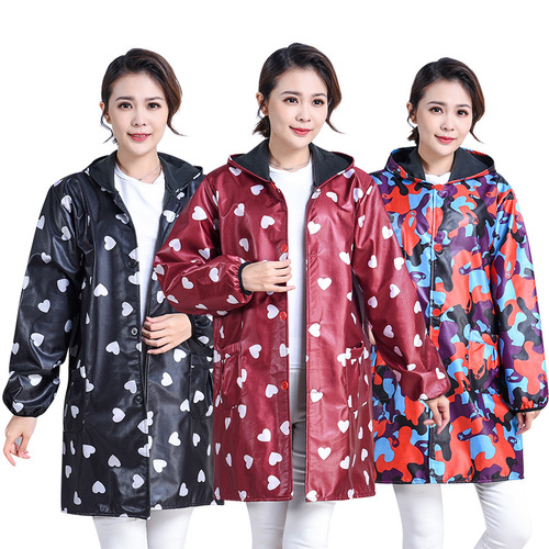 Waterproof and Stain-Resistant Adult Unisex Overalls Apron Camouflage Fleece Lined Thick Long-Sleeve Autumn/Winter Kitchen Work Uniform Jacket