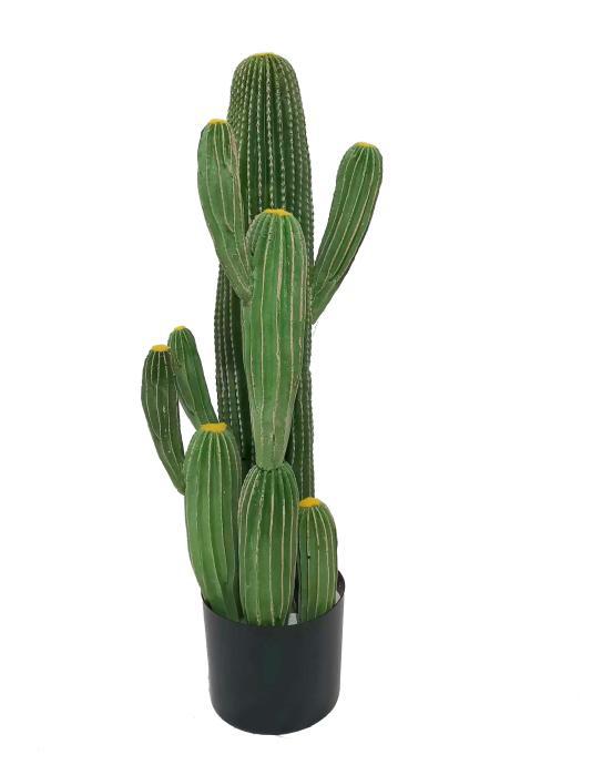 Simulación de cactus cactus en maceta gran planta tropical falsa columna de cactus escena interior decoración de ventana