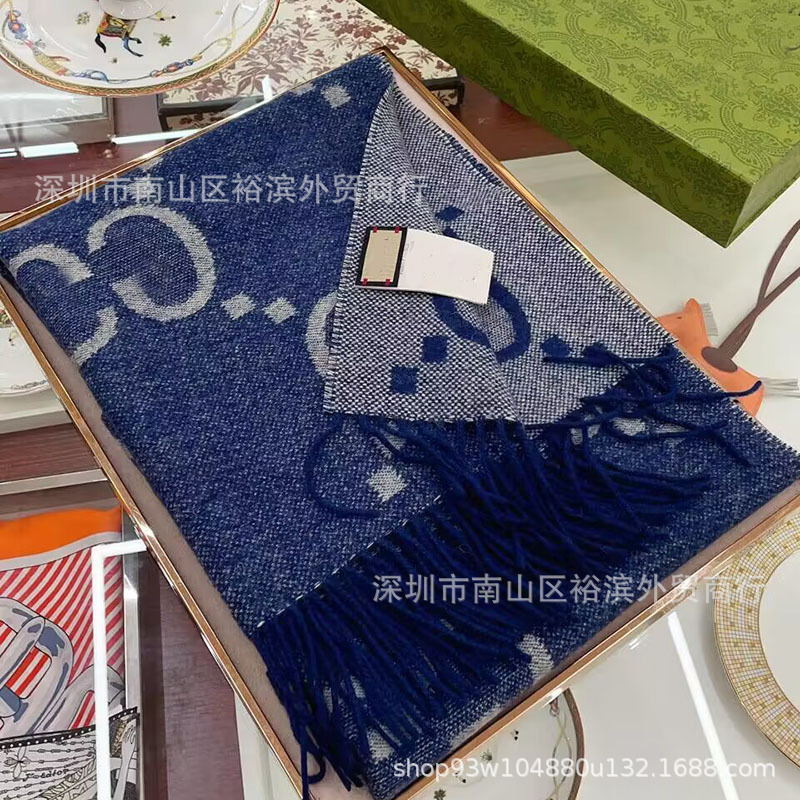 双G大牌围巾家高品质经典双面羊绒围脖秋冬网红专柜同款羊毛披肩|undefined