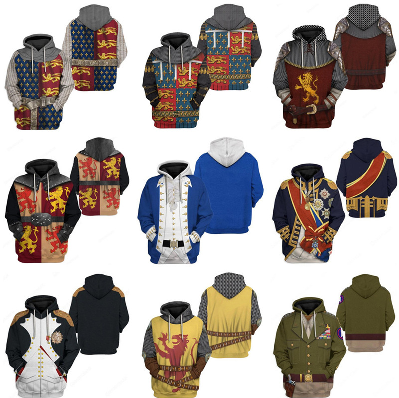 New Popular Ready-Made Historical Figure Series Same Style Cosplay Fashion 3D Digital Printed Sweatshirt Hoodie