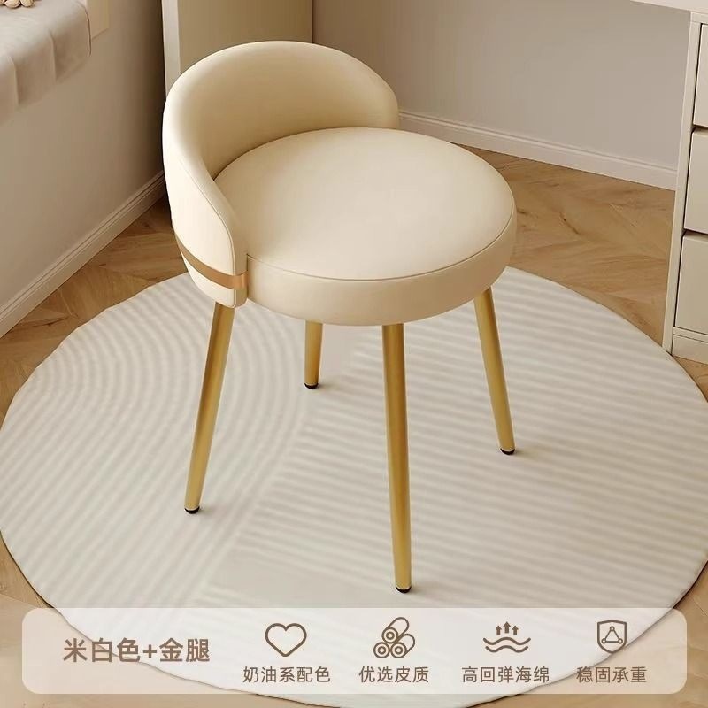 女の子の寝室用の化粧スツール、軽くて豪華なマニキュアチェア、ハイエンドのクリームスタイルのドレッシングテーブルの背もたれ、インターネットセレブのクロスボーダー|undefined