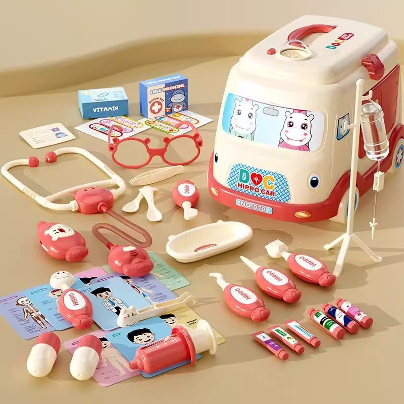 [대형 구급차 수납] 핑크 39종 세트