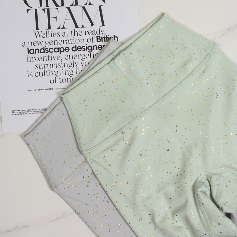 Autumn and Winter New Trendy Influencer Inner-View Shiny Pants with Gold Foil Foreign Trade Personalized Yoga Running Fitness Sports Yoga Pants