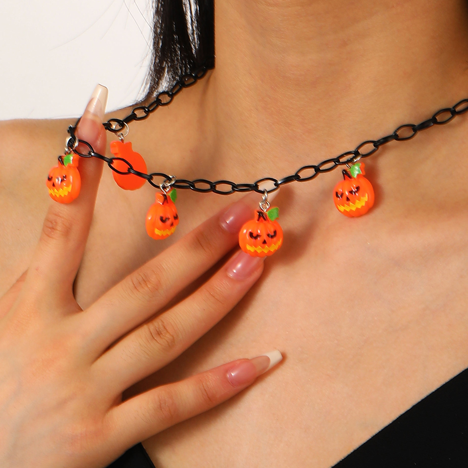 Holiday, Festival Occasion Simple Style Printing Cartoon Character Resin Layered Necklaces Wholesale