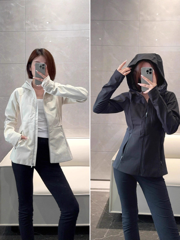 带钢印~lulu软壳冲锋衣Cross健身防水防风加绒保暖显瘦运动外套女|undefined