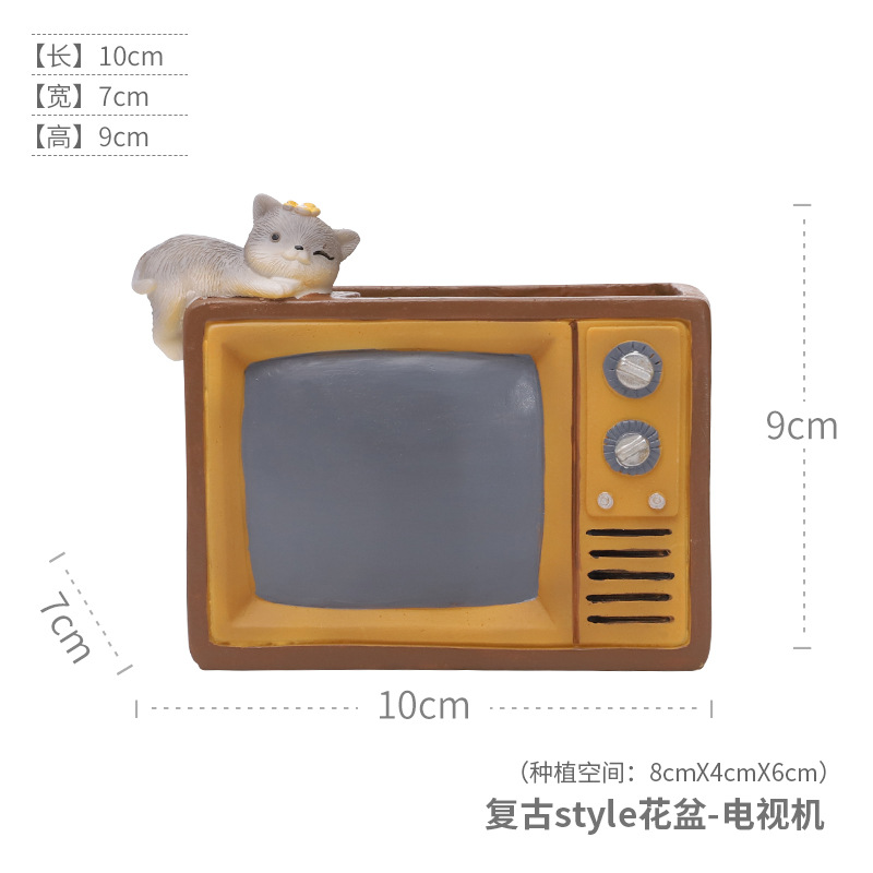 Chậu cây mọng nước resin vintage, chậu mini để bàn, đồ thủ công trang trí nhà (RG-49)
