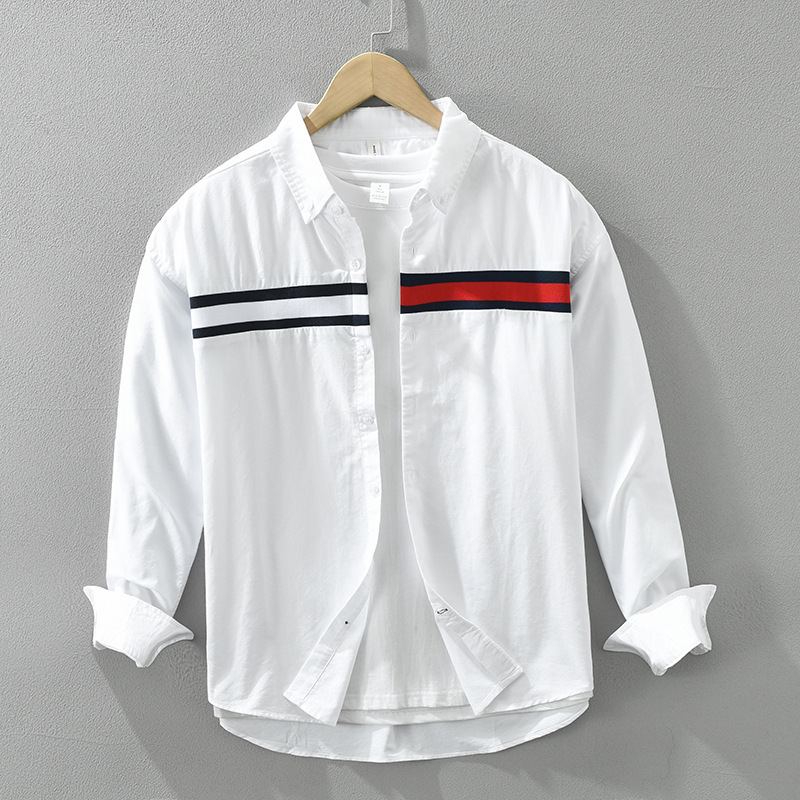 7222日系シンプルな長袖シャツメンズファッション|undefined