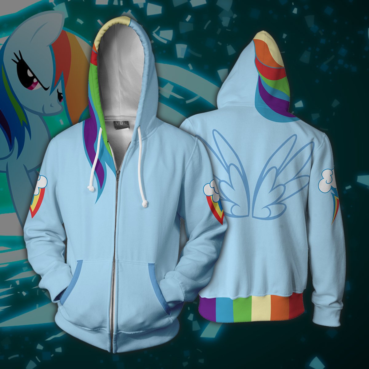 Cross-border foreign trade Little Pony Yunbao Daisy cosplay anime peripheral 3d printed sweater cardigan hoodie