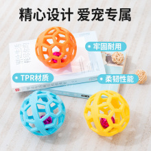 镂空球小狗玩具猫玩具TPR橡胶球圣诞节铃铛宠物玩具球源头厂家