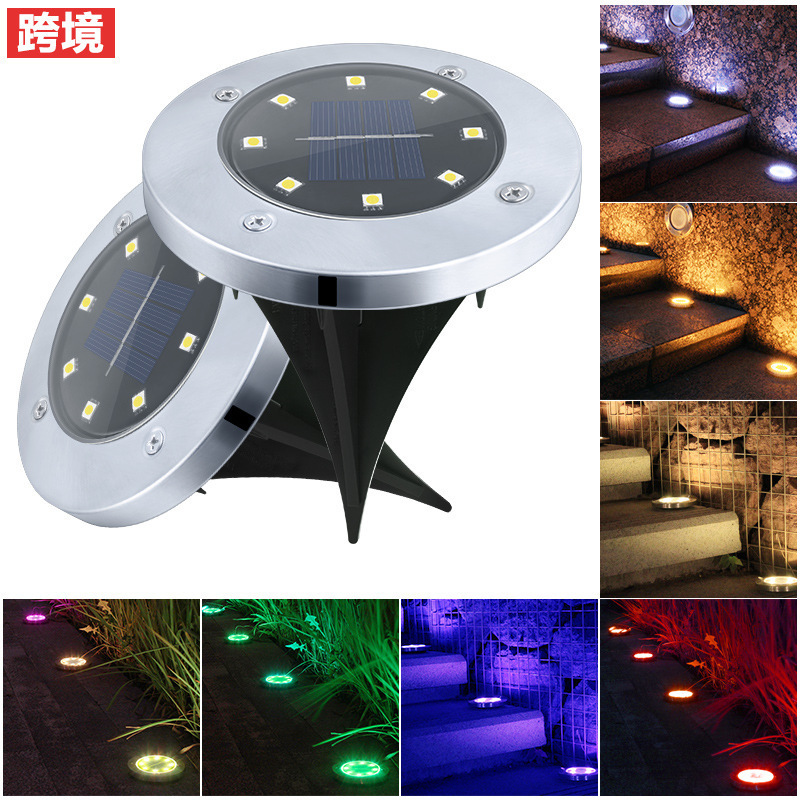 Solar Underground Lights, Outdoor Waterproof Garden Lights, Guide Lights, Stainless Steel Deck Lights, Walkway Lights, Solar Lights
