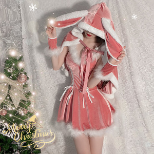 Velvet Christmas performance clothes Role play bunny uniform temptation suit
