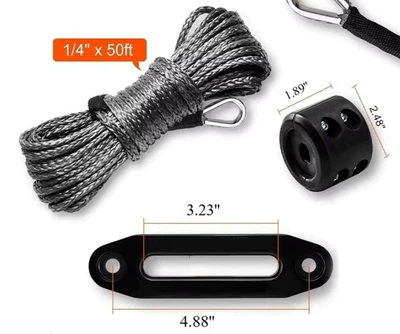 Trailer rope/net/strap – 6Mmx 15m Winch Rope - 6mm15m-blackrubber-block124-guide-port1