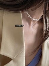 巴洛克天然淡水珍珠项链女小众设计感时尚百搭简约高级个性锁骨链