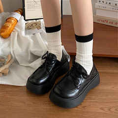 Thick-soled Loafers Women 2023 Spring and Autumn New Uncommon English Style Heel Student Small Leather Shoes Single Shoes Trendy