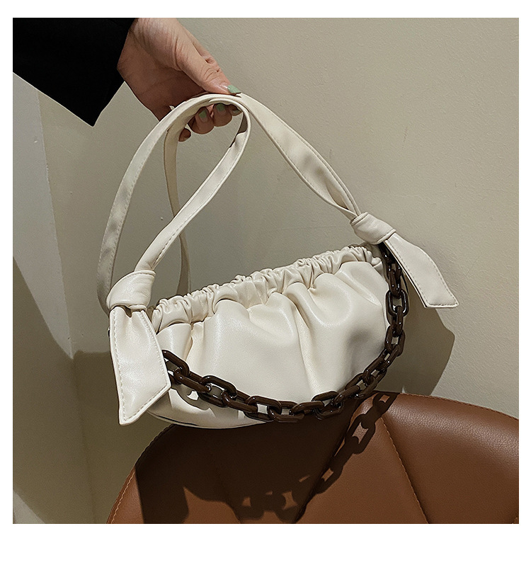 New Simple Solid Color Fold Acrylic Handle Shoulder Bag Wholesale Nihaojewelry display picture 2