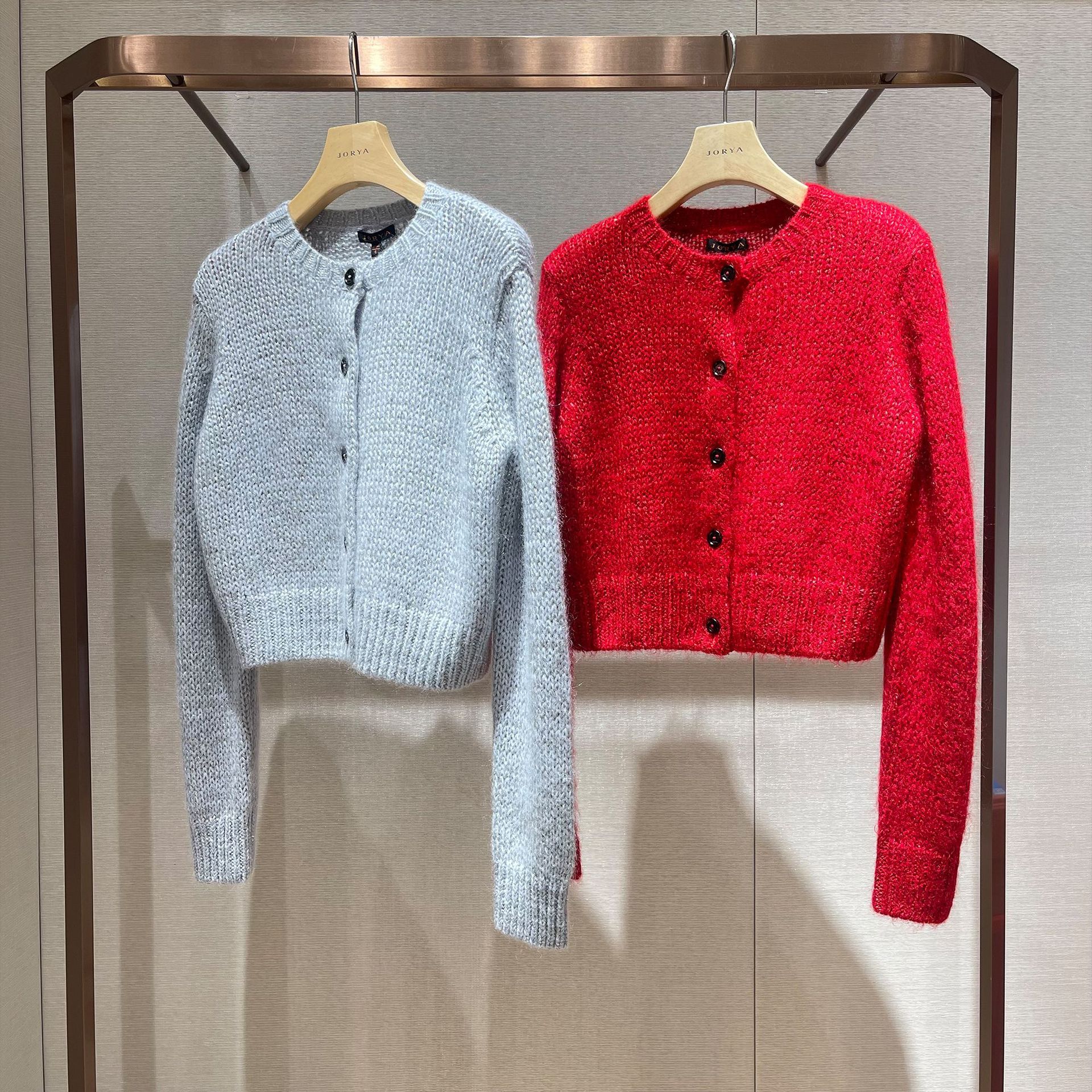 Winter Long Sleeve Round Neck Single-breasted Wool Elegant Wool Knitted Cardigan Top Q163404E