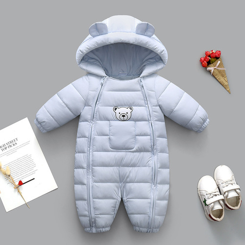 Baby Autumn/Winter Children Newborn Outfit for Boys and Girls, Thick Winter Climbing Suit with Outerwear Set, Cotton Padded Overall