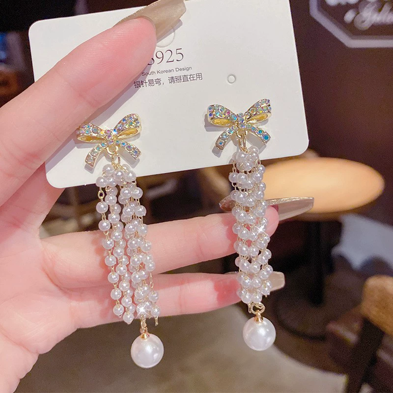 Серебряная игла, серьги из жемчуга, образец 925, стиль легкой роскоши, оптовая торговля