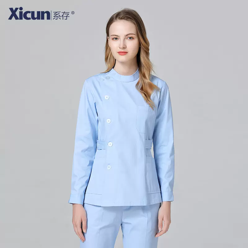 系存护士服女套装长袖圆领分体薄医生牙医牙科口腔工作服职业护理