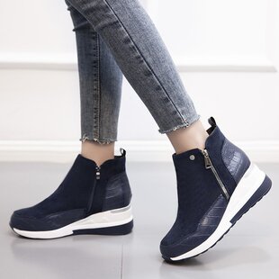 European and American style fashionable large size boots for women 2020 winter New Korean style slope women's sports style single-layer shoes heel snow boots