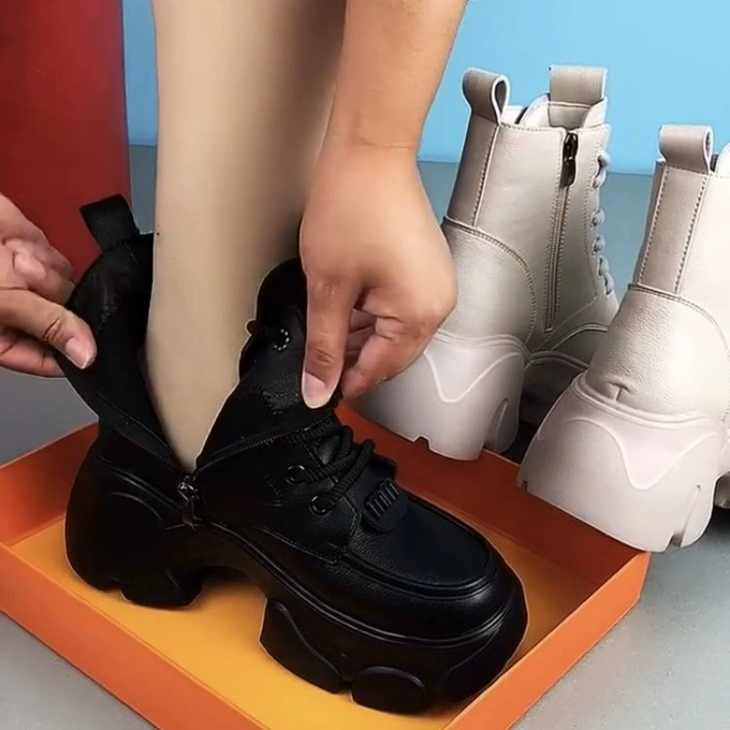 Зимние ботинки в стиле Martens с платформой, британский дизайн, 35–40, опция тёплой подкладки