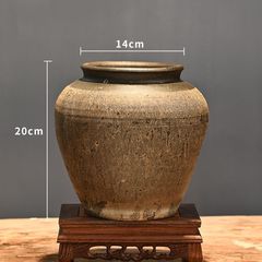中国風手作り陶缶粗陶花瓶多肉植木鉢レトロ花瓶土陶缶瓦缶にドライフラワー