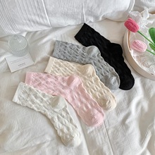2024春夏新品 韩系纯色女士堆堆袜爱心甜美仙女薄款透气中筒袜子