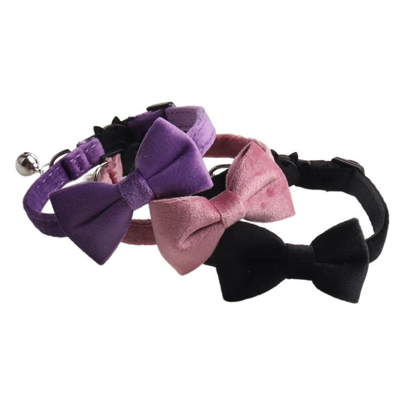 Amingge nuevo mascota gato collar avanzado textura terciopelo arco gato collar con campana