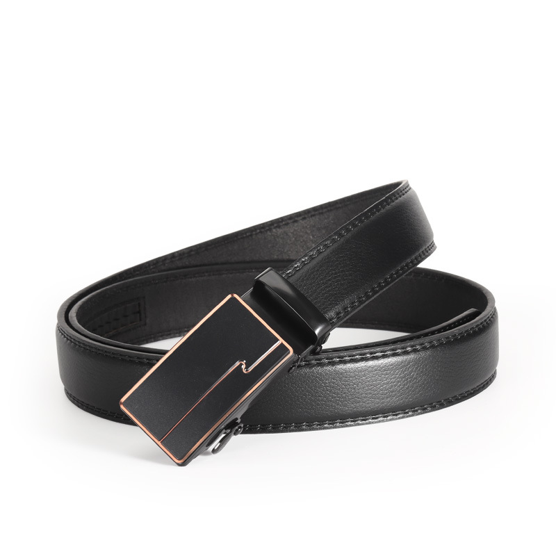 Cinturón de cuero para hombre cinturón fino de cuero de imitación 3.5 hebilla de hierro acrílico cinturón de pantalones de grano fino de negocios cinturón transfronterizo