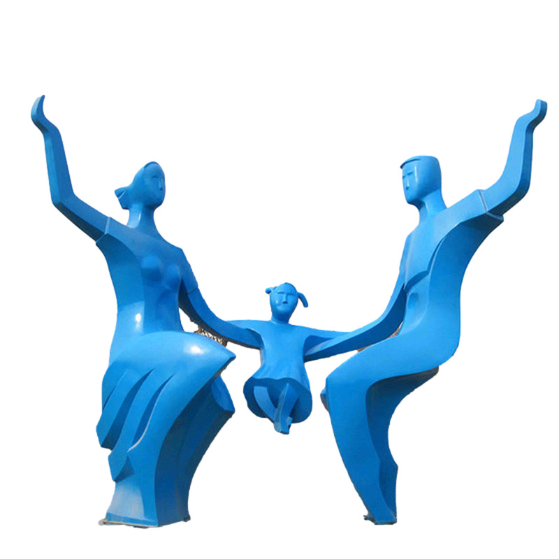 Manufacturer ships FRP couple sculpture spray paint sculpture internet celebrity check-in outdoor sports figure action sculpture 5