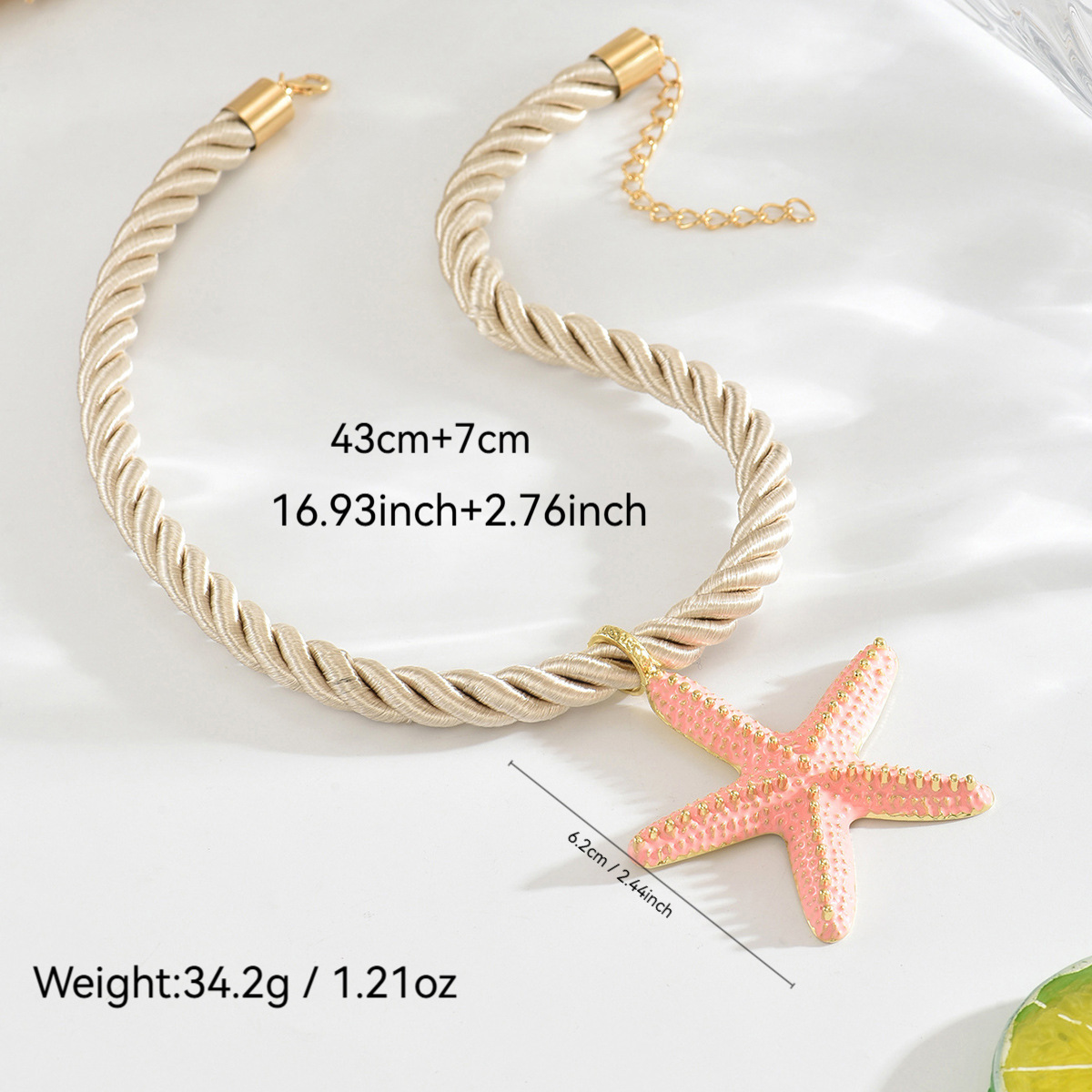 Lobster Trigger Clasp Closure Clasp Closure Type Beach Modern Style Starfish Alloy Rope Woven Chain Lobster Trigger Clasp Closure Pendant Necklaces Wholesale