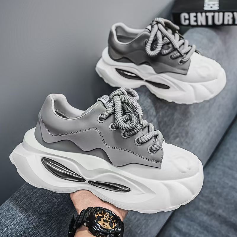 Men's 2025 Spring New Thick-Soled Versatile Niche Fashion Casual Youth Sports Height-Increasing Dad Shoes For Men_voghion.com