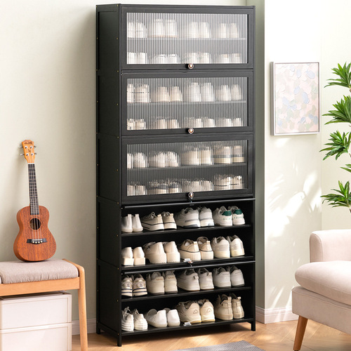 Shoe cabinet doorway household large-capacity shoe rack entry storage artifact space-saving solid wood indoor simple rental house