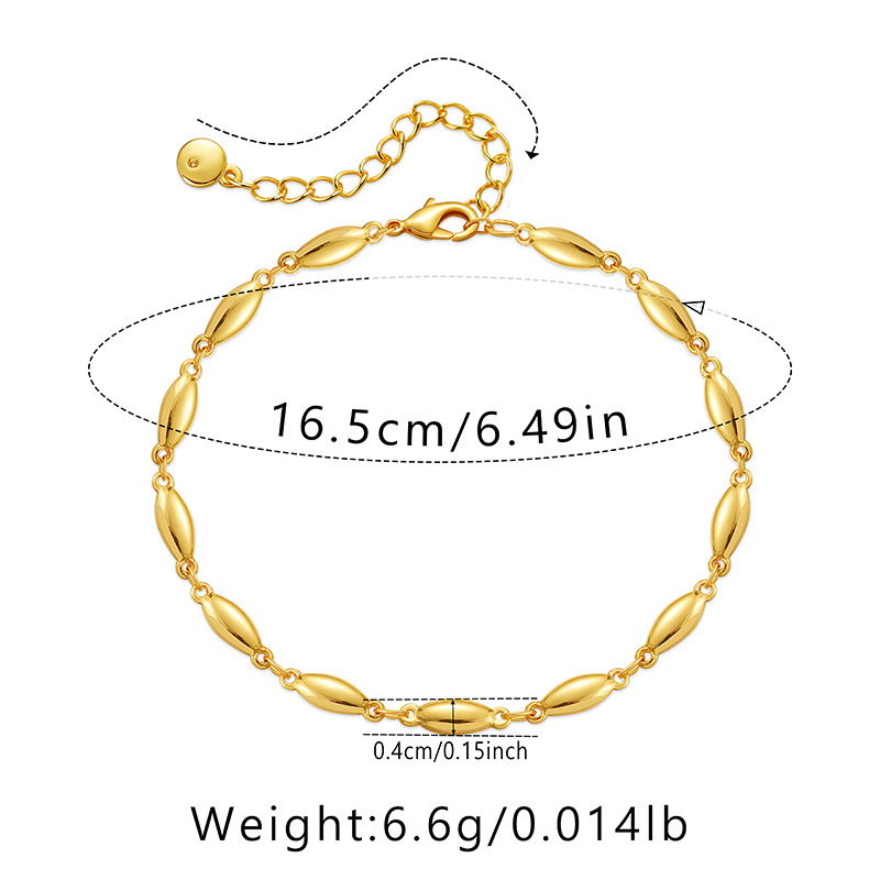 Fashion Oval Solid Color Copper Plating Bracelets 1 Piece