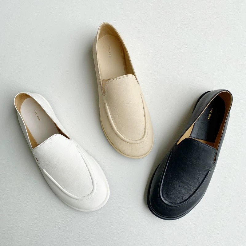 Женские туфли на плоской подошве в стиле ряда, мягкие и удобные женские лоферы без шнуровки на плоской подошве из натуральной кожи во французском стиле ретро с круглым носком, туфли на мягкой подошве