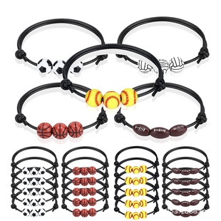 Amazon Explosions Sports Style Bracelet Bracelet, Football Basketball Volleyball Bracelet Softball Bracelet Beaded Hand Rope