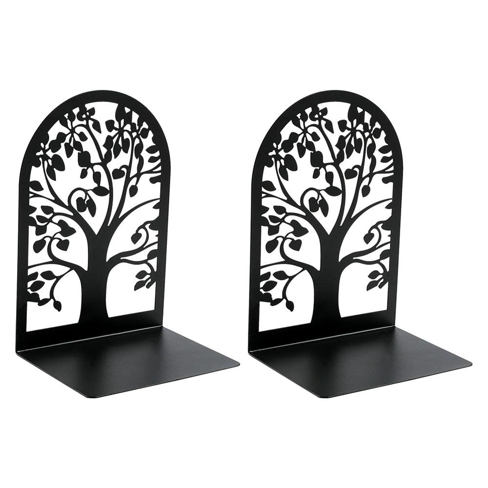Bookends (Life Tree) Metal Tree-Shadow Design, Desktop Book Storage Pair, Decorative